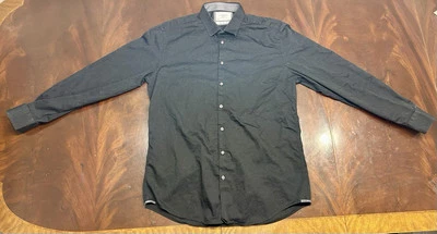 Camisa para hombre Charles Tyrwhitt abotonada 17x33 (etiqueta 17,5x36) negra extra ajustada Foto 1 de 4