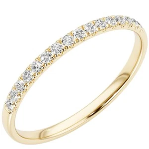 Diamond Half Eternity Ring Band 14K Gold - Picture 1 of 5