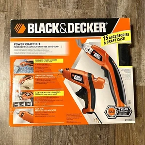 Black And Decker Power Craft Kit Powered Scissors And Cord Free Glue Gun New - Picture 1 of 2