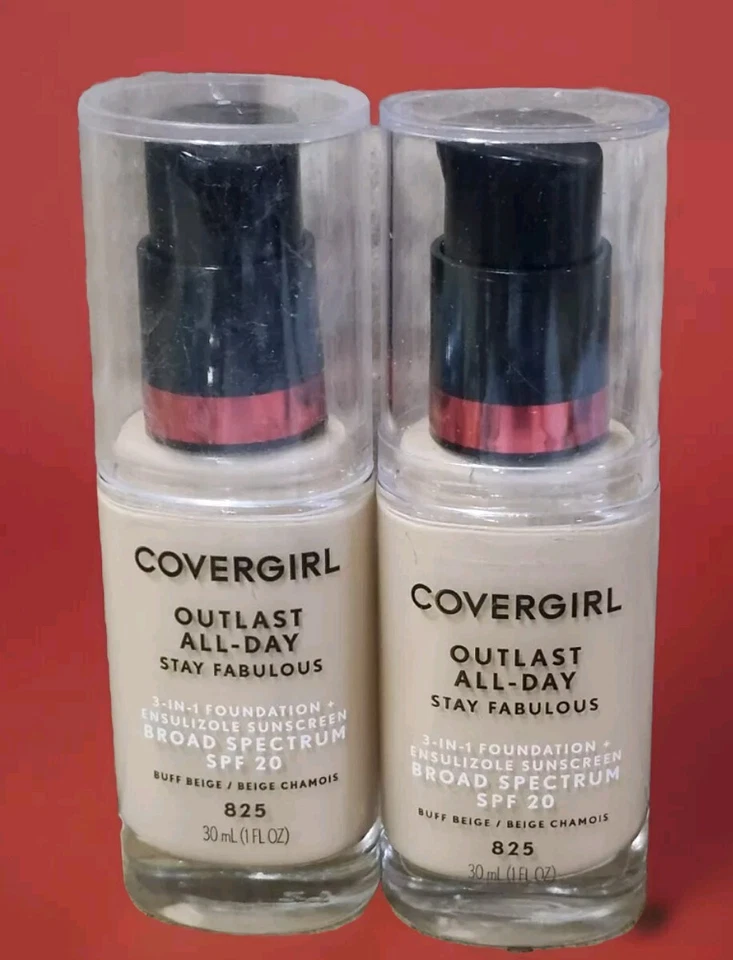 CoverGirl Outlast Stay Fabulous 3 in 1 Foundation 825 Buff Beige 1oz Ea 2pcs  - Image 1 of 1