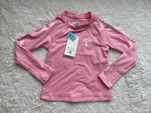 Billabong Girls Pink Long Sleeve Rash Guard Surf Top Size 3/4 NWT UPF 50 - Picture 1 of 1