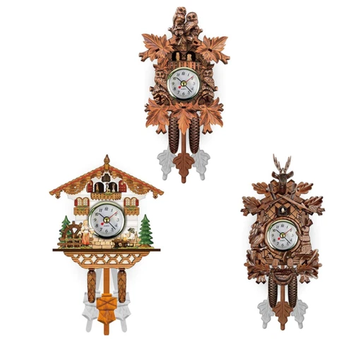 Cuckoo Vivid Wall Alarm Clocking German Black Forest Wooden Vintage Nordic Style Cover