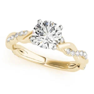 Forever Brilliant Moissanite Petite Infinity Engagement Ring 14k Yellow Gold - Bild 1 von 1