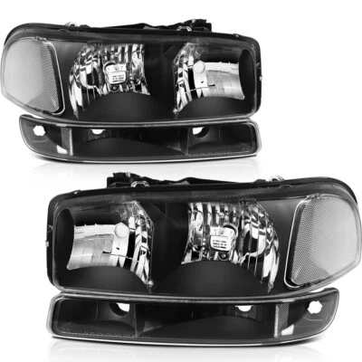 2×Headlight Assembly For 2001-06 GMC Sierra 2500HD Yukon XL 1500 2500 Headlapms - Image 1 of 4