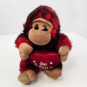 Dan Dee Red Gorilla Plush Our first Valentine Monkey Stuffed Animal Toy - Picture 1 of 12