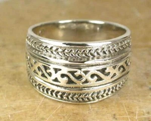 AMAZING WIDE STERLING SILVER FILIGREE DOME RING size 9 style# r0636 - Picture 1 of 1