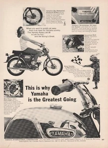 1965 Vintage YAMAHA Rotary Jet 80 Motorcycle Print Ad - Imagen 1 de 1