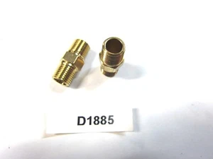Brass Fitting 1/8" NPT Hex Nipple (lot of 2) inv D1885 - Imagen 1 de 3