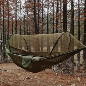 Outdoor Camping Hammock with Mosquito Net Lightweight Hanging Hammocks High Stre - Picture 1 of 29