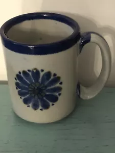 Tazza vintage ceramica popolare messicana El Palomar Guadalahara fiore blu eccellente - Foto 1 di 2