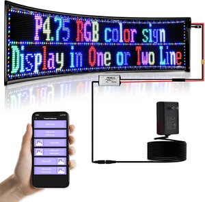 Double Row Scrolling LED Sign,Programmable Flexible LED Matrix Panel,Bluetooth A - Picture 1 of 6