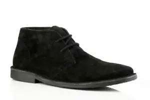 Botas Gobi Negras Gamuza Negra Con Cordones Desierto Para Hombre - Imagen 1 de 6