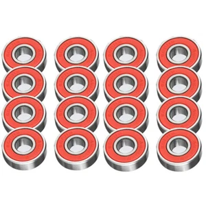 TRIXES Red Skateboard Roller Skate & Scooter Wheel Bearings x16 NEW Rated ABEC 9 - Picture 1 of 9