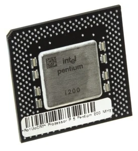 Intel Pentium 200 MHz Socket 7 CPU SL24Q/VSU Vintage GOLD - Picture 1 of 1