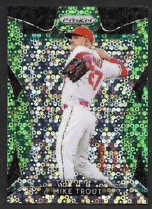 2019 PANINI #192 Mike Trout ANGELS Hyper Prizm REFRACTOR Green #84/199 - Picture 1 of 1