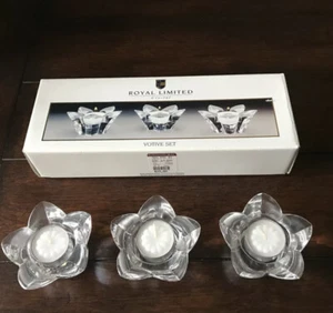 Royal Limited 24% Full Lead Crystal Votive Set, 3 Holders & 3 Tealights Included - Bild 1 von 8