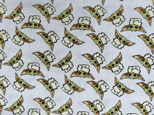 Star Wars Mandalorian The Child Tossed Baby Yoda Fabric Cotton 53 x 43 New - Picture 1 of 11