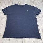 Polo Ralph Lauren Embroidered T Shirt Blue Crew Neck Cotton Mens Large 180/100A