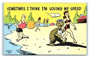 Postcard "Sometimes I Think I'm Losing my Speed" turtle comic humor U17 - Picture 1 of 2