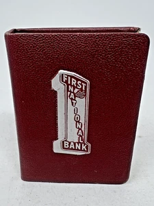 VINTAGE FIRSTS NATIONAL BANK OF PORTLAND OREGON COIN BOOK BANK BURGANDY - Picture 1 of 6