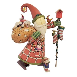 1998 Lang Dreamers Santa Christmas 1st Edition 6.5” Sue Lang Wise Figurine Birds - Picture 1 of 5