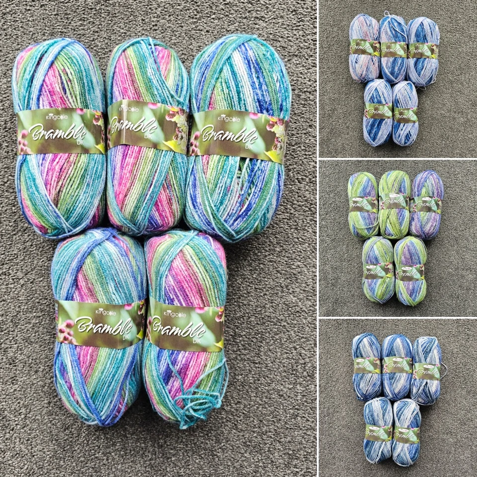 King Cole Bramble DK Knitting Wool Acrylic Yarn Crocheting Crafts X5 Balls