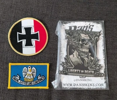 Liberty Patches Lot Of 3 Dansskinz LoD New + Iron Cross Louisiana Flag - Image 1 of 4