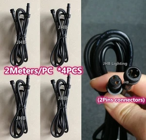JHB 4PCS 6.5FT (2meters) Extension Cords for WHITE Wheel Strips Lights (2pins) - Picture 1 of 1