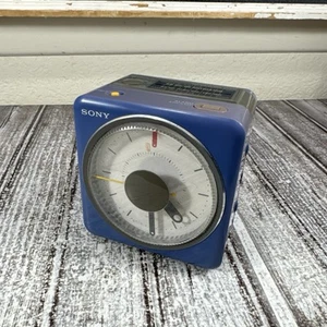 Sony Blue ICF-A10W Analog Clock Radio Vintage TESTED WORKING - Picture 1 of 9