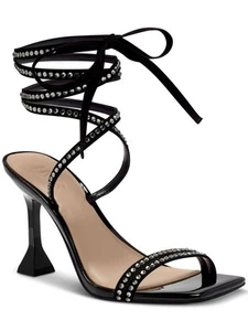 INC Womens Black Rhinestone Bradki Open Toe Sculpted Heel Lace-Up Sandals 6 M - Picture 1 of 11