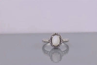 Anel Heng Ngai prata esterlina madrepérola diamante 925 tamanho: 7 - Imagem 1 de 4