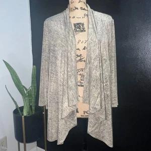 Travelers Collection By Chico's Top Size 3 XL Black Gold Open Cardigan - Picture 1 of 7