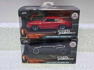 JADA 2024 Fast & Furious Dom's Challenger SRT8 & Chevelle SS Diecast Lot 1:32 - Picture 1 of 6
