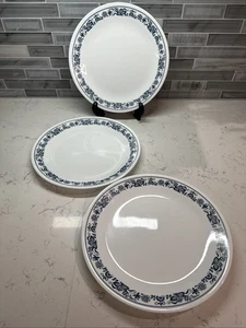 Vintage Corelle Livingware Old Town Blau Zwiebelmuster Essteller USA 10,25" 3er Set ~ EU - Bild 1 von 8