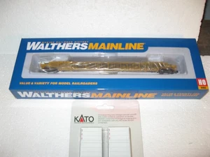 HO SCALE WALTHERS, KATO WEATHERED- TTX SINGLE WELL CAR +KATO 2, 53' CN CONTAINER - Picture 1 of 7