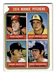 1974 Topps #599 Rookie Pitchers (Diorio / Freisleben / Riccelli / Shanahan) - Bild 1 von 2