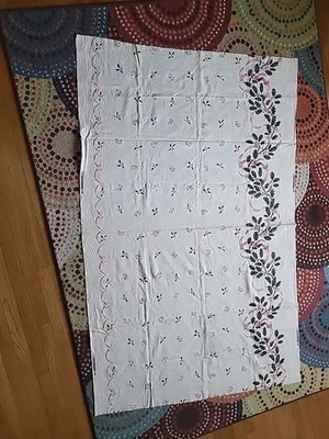 Vintage DAISY KINGDOM Holly Peppermint Border Christmas Runner Unfinished - Image 1 of 4