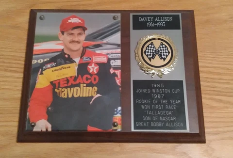 Wooden Davey Allison Plaque #28 NASCAR Cover