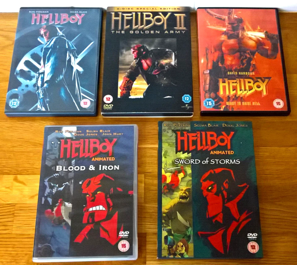 Hellboy  5x DVD Collection Live Action + 2x Animated Movies R2 - Image 1 of 1