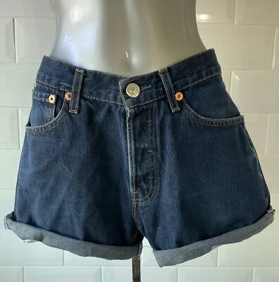 LEVIS BLUE DENIM CUT OFF SHORTS WAIST 30” BUTTON FLY SUMMER HOLIDAY FESTIVAL - Image 1 of 4