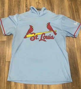 St. Louis Cardinals Jersey Short Sleeve Hoodie Light Blue Size XL Shane Co. MLB - Picture 1 of 7
