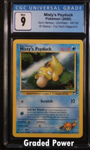 Promo Misty's Psyduck Gym Heroes UL. W Stamp CGC 9 (0366) 54/132 Pokemon - Foto 1 di 1