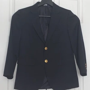 Brooks Brothers Boys Navy Blue Blazer Gold Buttons Size 12 Worn Once - Picture 1 of 9