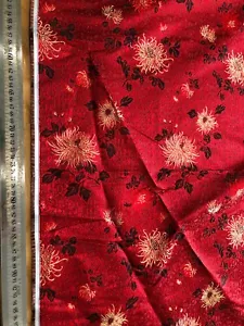 Chinese brocade (silk blend), 28", blossom, red, per meter - Picture 1 of 2