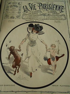 Amour Diabolique Amour Platonique Menage à Trois Couverture Cover 1910 - Picture 1 of 1