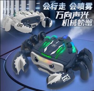 Electric Mechanical crab 360°Rotation Can Make Spray Have Music Children's Gifts