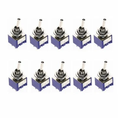 10Pcs ON/ON 6-Terminals Double Pole Center off 2 Position Toggle Switch DPDT - Image 1 of 4