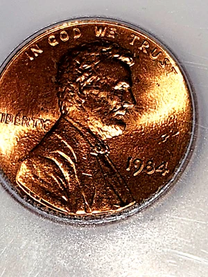 1984 P LINCOLN CENT DOUBLE DIE ICG MS68 RD SEE DOUBLE EAR ON OBV PHOTOS!!!! - Image 1 of 4