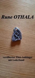 Runa OTHALA Colgante Amuleto Estaño Plateado Vikingo Antiguo. Futhark Origen - Imagen 1 de 1