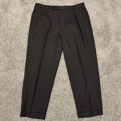 Pantalones de vestir Cutter & Buck para hombre 38X30 marrón patrón de rejilla Foto 1 de 4